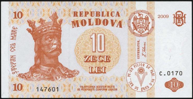 Moldawien / Moldova P.10f 10 Lei 2009 (1) 