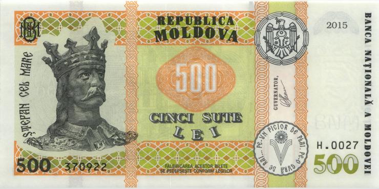 Moldawien / Moldova P.27 500 Lei 2015 (2019) (1) 