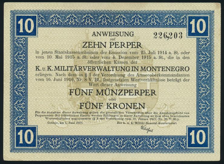 Montenegro P.M151 10 Perper 1917 (1/1-) 