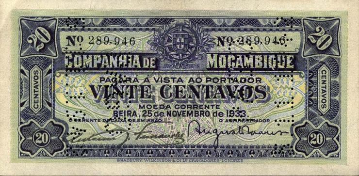 Mozambique P.R29 20 Centavos 1933 (1) 