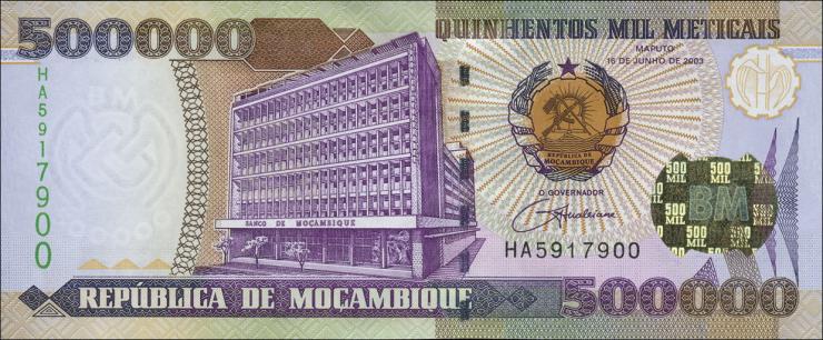 Mozambique P.142 500.000 Meticais 2003 (2004) (1) 