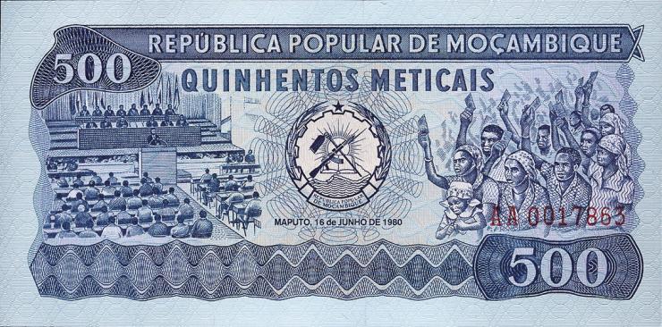 Mozambique P.127 500 Meticais 1980 (1) 