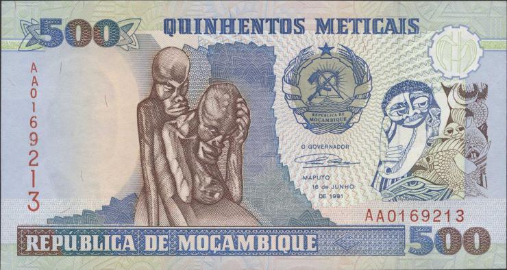 Mozambique P.134 500 Meticais 1991 (1) 