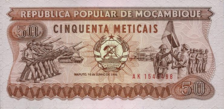 Mozambique P.129b 50 Meticais 1986 (1) 