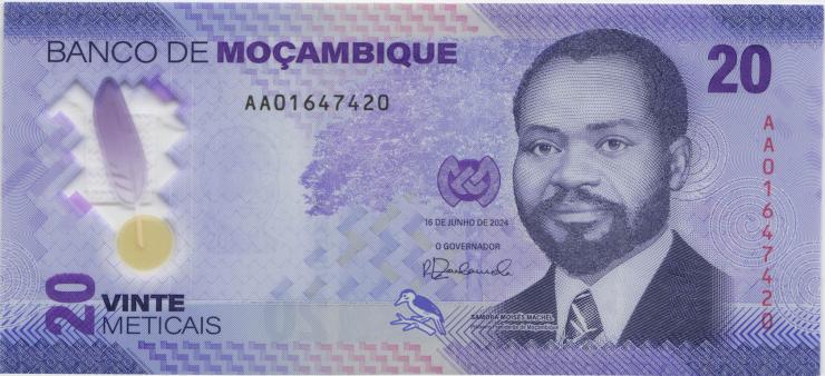 Mozambique P.155a 20 Meticais 2024 Polymer (1) 