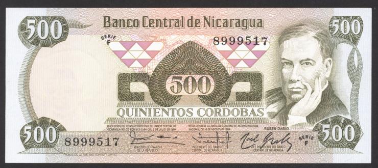 Nicaragua P.142 500 Cordobas L.1984 (1) 