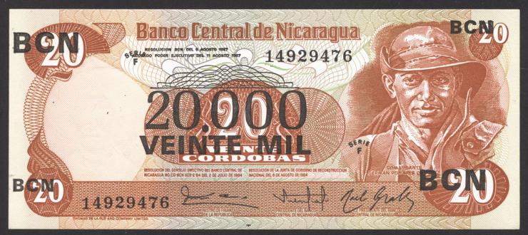 Nicaragua P.147 20000 Cordobas 1987 (1) 
