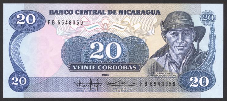 Nicaragua P.152 20 Cordobas 1985 (1988) (1) 