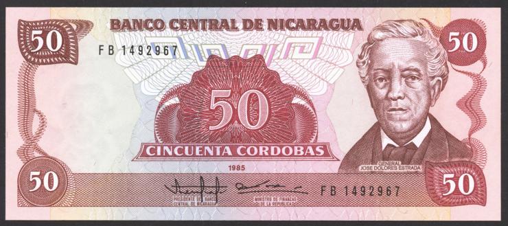 Nicaragua P.153 50 Cordobas 1985 (1988) (1) 