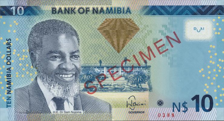 Namibia P.11 - 15 10 - 200 Namibia Dollars 2012 Specimen (1) 