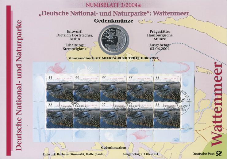 2004/3 Deutsche National- und Naturparke: Wattenmeer - Numisblatt 