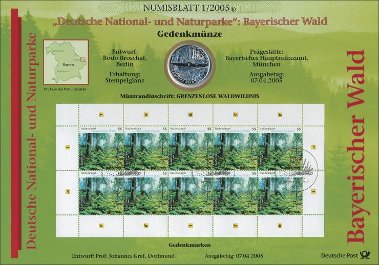 2005/1 Naturparke Bayerischer Wald - Numisblatt 