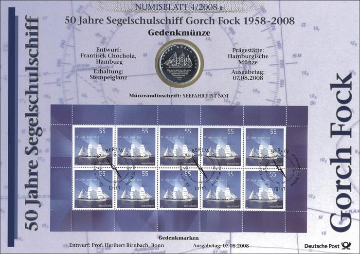 2008/4 Gorch Fock - Numisblatt 