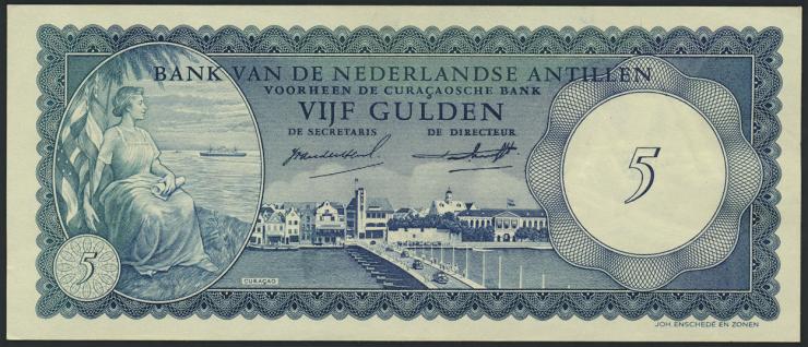 Niederl. Antillen / Netherlands Antilles P.01 5 Gulden 1962 (1) 