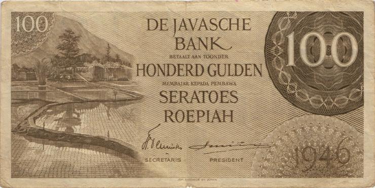 Ndl. Indien / Netherlands Indies P.094 100 Gulden 1946 (3) 