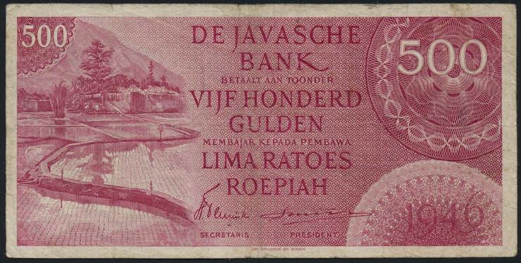 Ndl. Indien / Netherlands Indies P.095 500 Gulden 1946 (3-) 