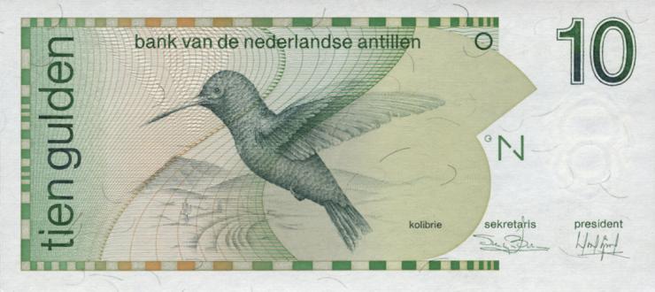 Niederl. Antillen / Netherlands Antilles P.23a 10 Gulden 1986 