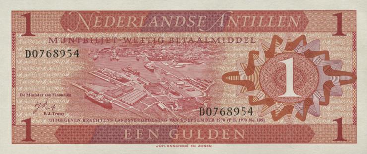 Niederl. Antillen / Netherlands Antilles P.20 1 Gulden 1970 