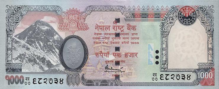 Nepal P.68a 1000 Rupien 2008 (1) 