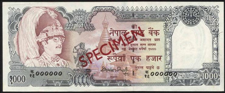 Nepal P.36cs2 1000 Rupien (1981-) Specimen (1) 
