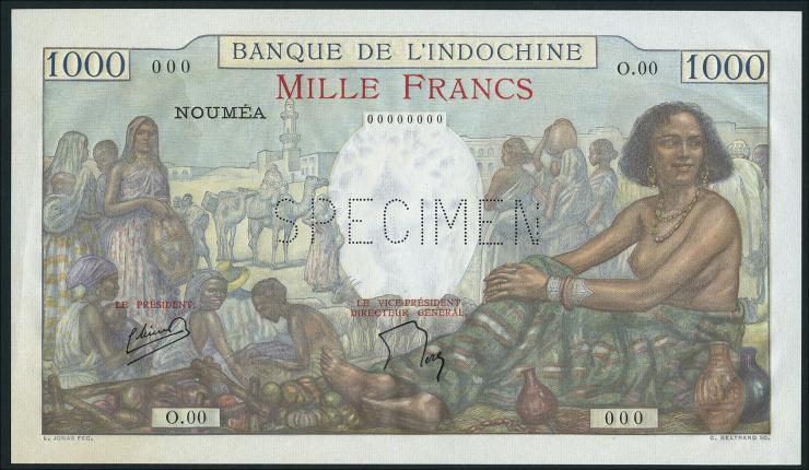 Neu Kaledonien / New Caledonia P.43s 1000 Francs (1940-65) (1) 