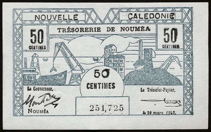 Neu Kaledonien / New Caledonia P.54 50 Centimes 1943 (1) 