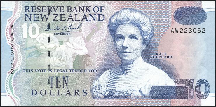 Neuseeland / New Zealand P.178 10 Dollars (1992) (1) 