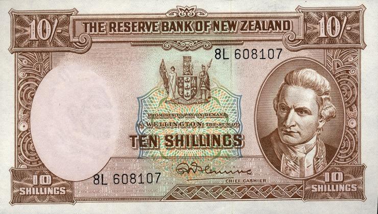 Neuseeland / New Zealand P.158d 10 Shillings (1960-67) (1) 