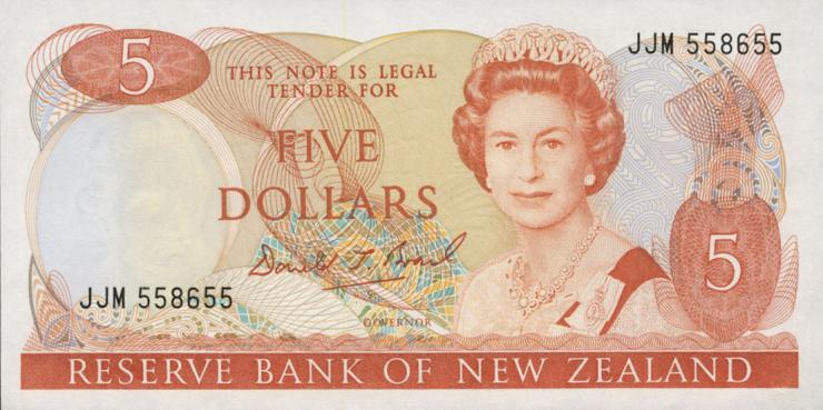 Neuseeland / New Zealand P.171c 5 Dollars (1989-92) (1) 
