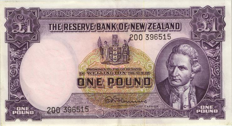 Neuseeland / New Zealand P.159d 1 Pound (1940-67) (2) 