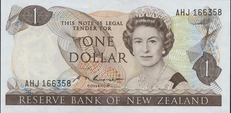 Neuseeland / New Zealand P.169b 1 Dollar (1985-89) (2) 