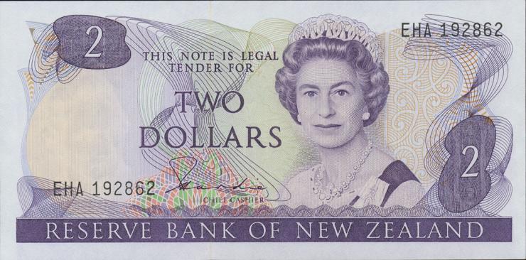 Neuseeland / New Zealand P.170a 2 Dollars (1981-85) (1) 