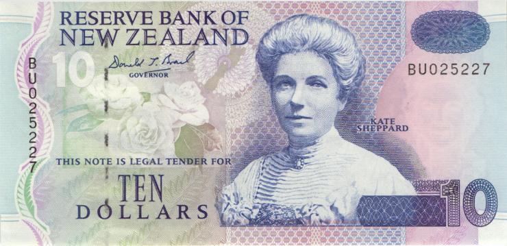 Neuseeland / New Zealand P.182a 10 Dollars (1994) (1) 