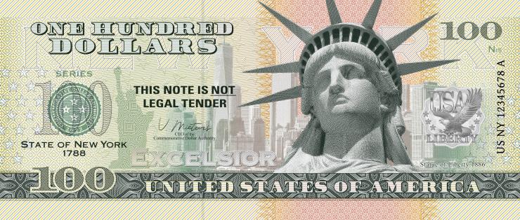 USA State Dollar - 100 Dollars (2022) New York - Freiheitsstatue  (1) 