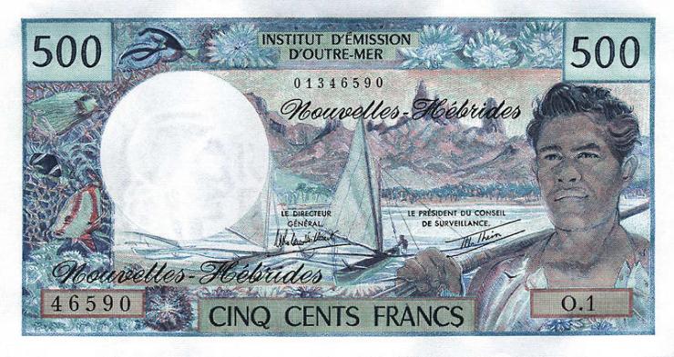 Neue Hebriden / New Hebrides  P.19c 500 Francs (1980-) (1) 
