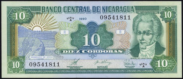 Nicaragua P.175 10 Cordobas 1990 (1) 