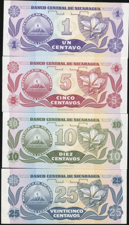 Nicaragua P.167-170 1-25 Centavos (1990) (1) 