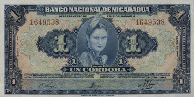 Nicaragua P.090a 1 Cordoba 1941 (1) 
