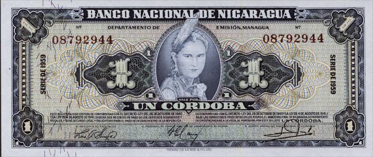Nicaragua P.099c 1 Cordoba 1959 (1) 
