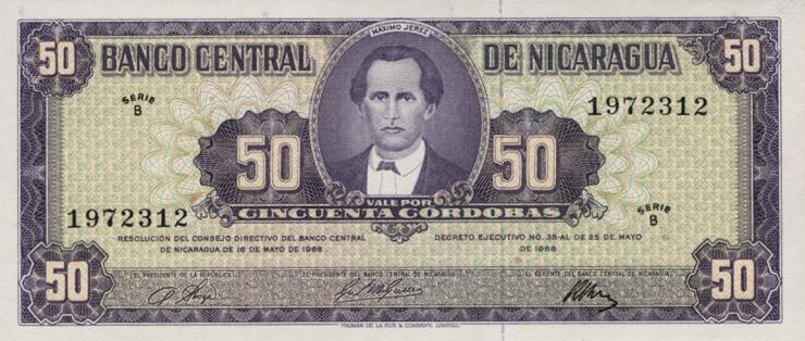 Nicaragua P.119 50 Cordobas 1968 (1) 