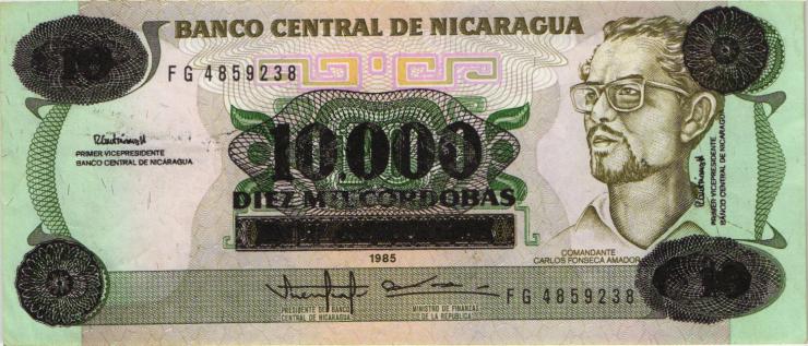 Nicaragua P.158 10.000 auf 10 Cordobas (1989) (1) 