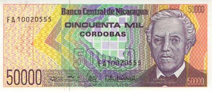 Nicaragua P.161 50.000 Cordobas (1989) (1) 