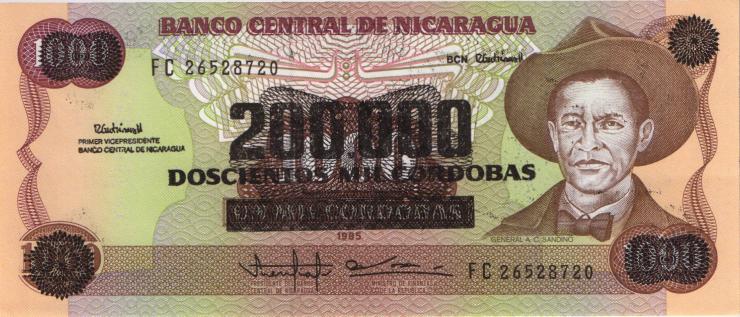 Nicaragua P.162F 200.000 auf 1000 Cordobas (1990) (1) 