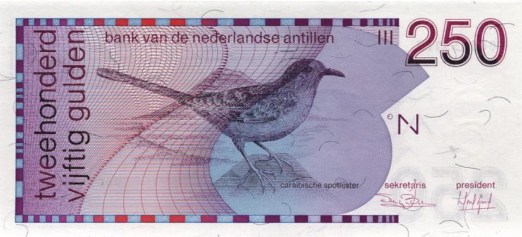 Niederl. Antillen / Netherlands Antilles P.27 250 Gulden 1986 
