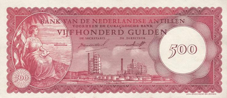 Niederl. Antillen / Netherlands Antilles P.07 500 Gulden 1962 (1) 