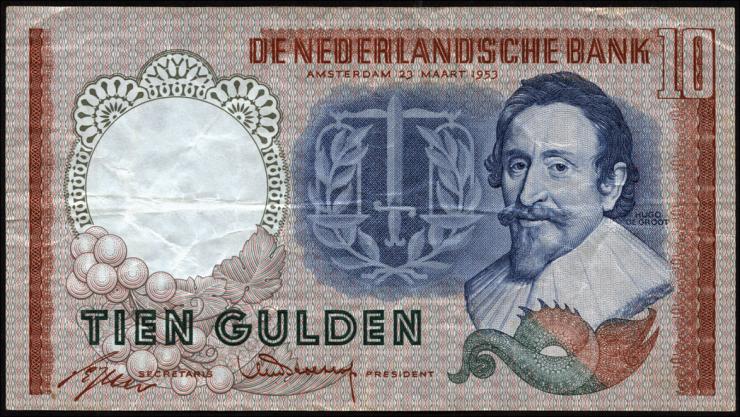 Niederlande / Netherlands P.085 10 Gulden 1953 (3) 