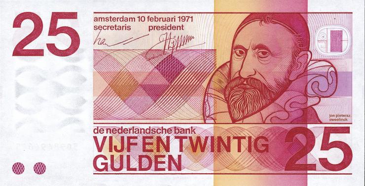 Niederlande / Netherlands P.092b 25 Gulden 1971 (1) 