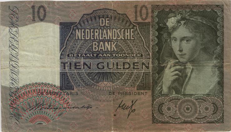 Niederlande / Netherlands P.056a 10 Gulden 1940 (4) 