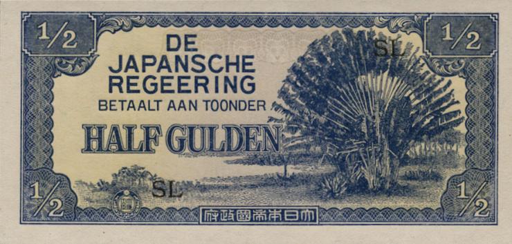 Ndl. Indien / Netherlands Indies P.122b 1/2 Gulden (1942) (1/1-) 
