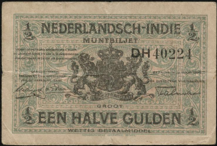 Ndl. Indien / Netherlands Indies P.102 1/2 Gulden 1920 (3) 